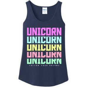 Unicorn Repeat Follow Your Dream Ladies Essential Tank