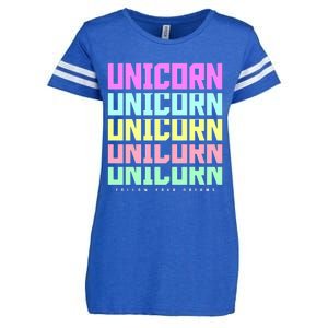 Unicorn Repeat Follow Your Dream Enza Ladies Jersey Football T-Shirt