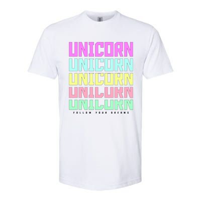 Unicorn Repeat Follow Your Dream Softstyle® CVC T-Shirt