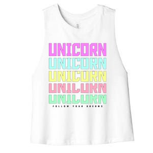 Unicorn Repeat Follow Your Dream Women's Racerback Cropped Tank