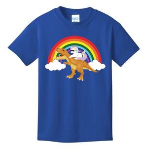 Unicorns Rainbow Funny Gift Unicorn Riding T Rex Dinosaur Cute Gift Kids T-Shirt