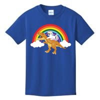 Unicorns Rainbow Funny Gift Unicorn Riding T Rex Dinosaur Cute Gift Kids T-Shirt