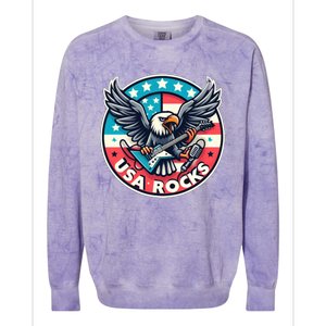 Usa Rocks Gift Colorblast Crewneck Sweatshirt