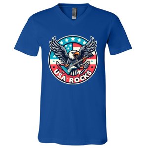 Usa Rocks Gift V-Neck T-Shirt