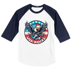 Usa Rocks Gift Baseball Sleeve Shirt