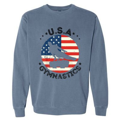 USA Retro Gymnastics Team Vintage Support USA Men Gymnastics Garment-Dyed Sweatshirt