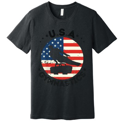 USA Retro Gymnastics Team Vintage Support USA Men Gymnastics Premium T-Shirt