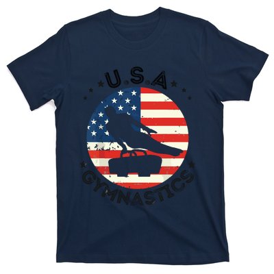 USA Retro Gymnastics Team Vintage Support USA Men Gymnastics T-Shirt