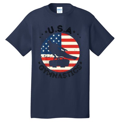 USA Retro Gymnastics Team Vintage Support USA Men Gymnastics Tall T-Shirt