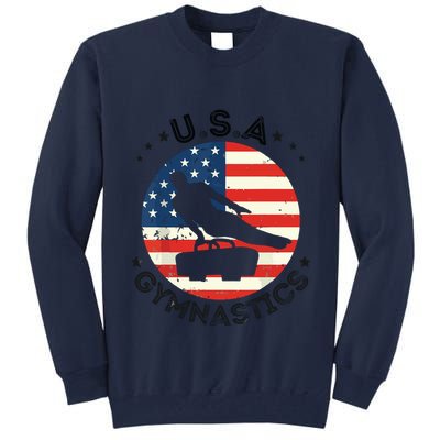 USA Retro Gymnastics Team Vintage Support USA Men Gymnastics Tall Sweatshirt