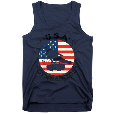 USA Retro Gymnastics Team Vintage Support USA Men Gymnastics Tank Top