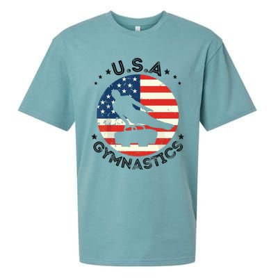 USA Retro Gymnastics Team Vintage Support USA Men Gymnastics Sueded Cloud Jersey T-Shirt