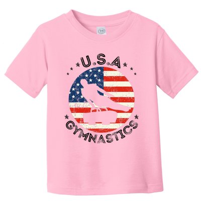 Usa Retro Gymnastics Team Vintage Support Usa Gymnastics Toddler T-Shirt