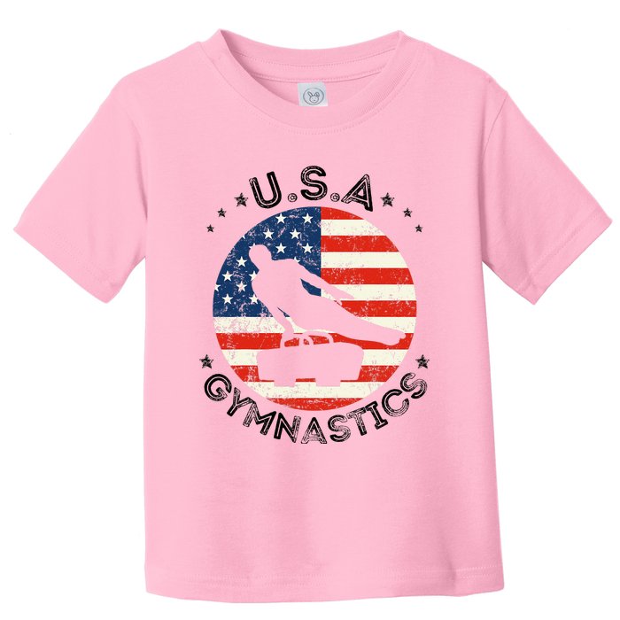 Usa Retro Gymnastics Team Vintage Support Usa Gymnastics Toddler T-Shirt