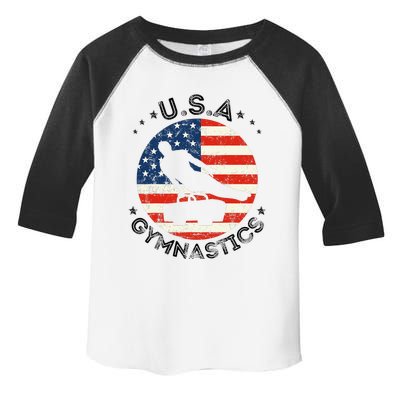 Usa Retro Gymnastics Team Vintage Support Usa Gymnastics Toddler Fine Jersey T-Shirt