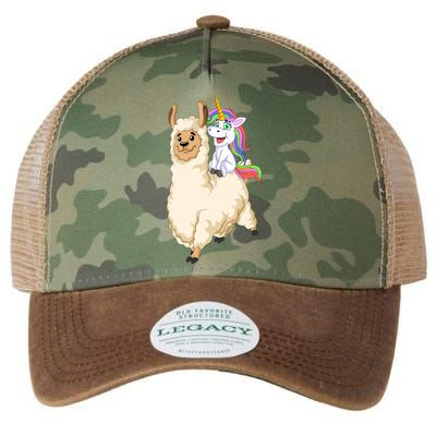 Unicorn Riding Llama Legacy Tie Dye Trucker Hat