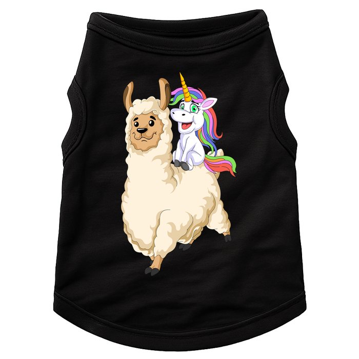 Unicorn Riding Llama Doggie Tank