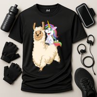 Unicorn Riding Llama Performance Shirt