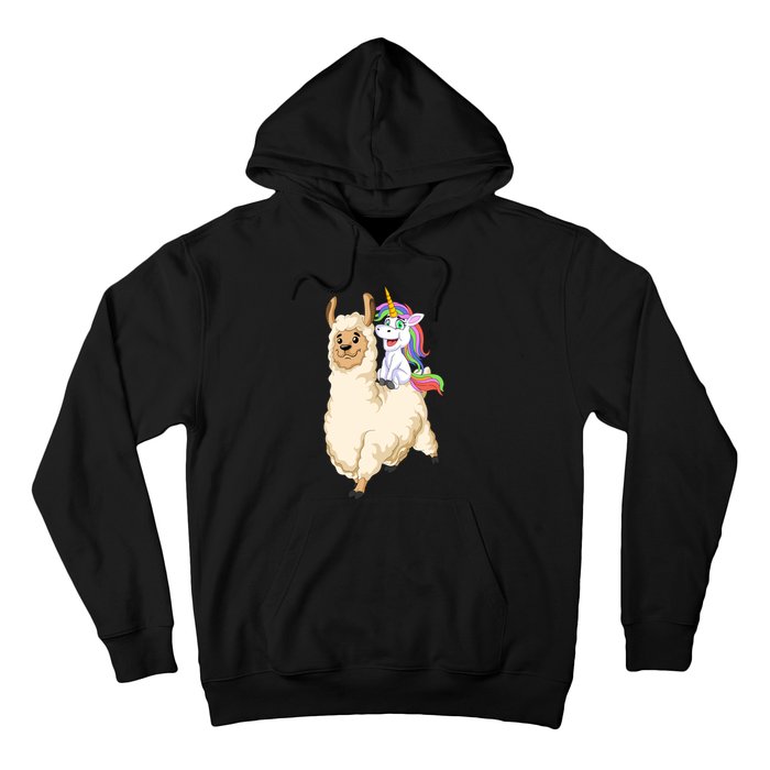 Unicorn Riding Llama Hoodie