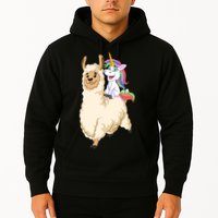 Unicorn Riding Llama Hoodie