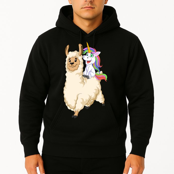 Unicorn Riding Llama Hoodie