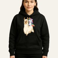 Unicorn Riding Llama Hoodie