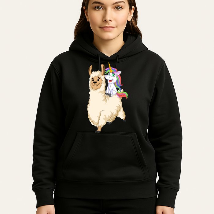 Unicorn Riding Llama Hoodie