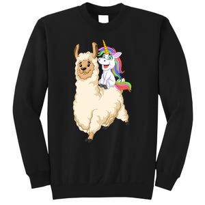 Unicorn Riding Llama Sweatshirt