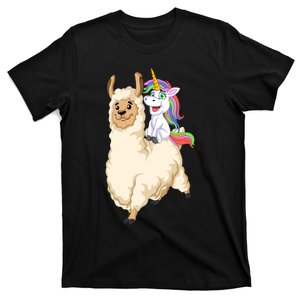 Unicorn Riding Llama T-Shirt