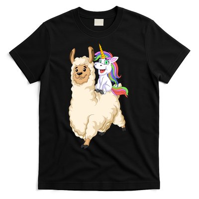 Unicorn Riding Llama T-Shirt