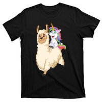 Unicorn Riding Llama T-Shirt