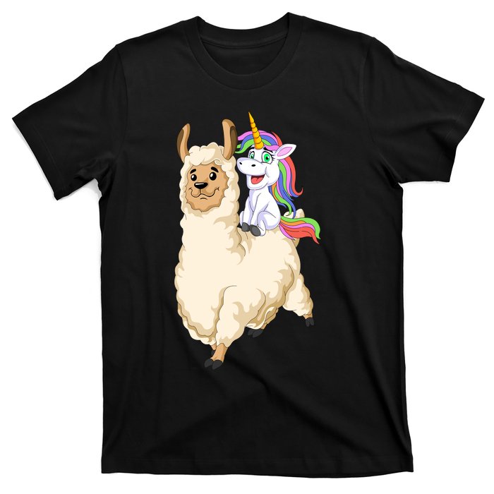 Unicorn Riding Llama T-Shirt