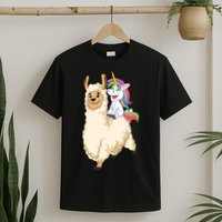 Unicorn Riding Llama T-Shirt