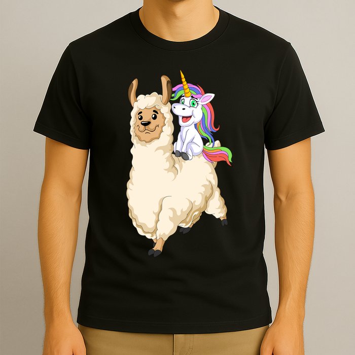 Unicorn Riding Llama T-Shirt