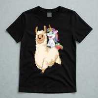 Unicorn Riding Llama T-Shirt
