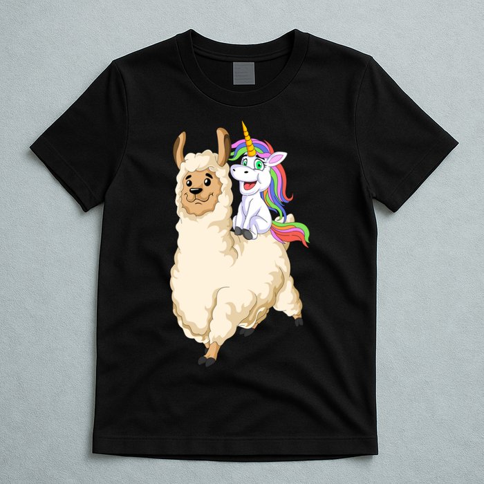 Unicorn Riding Llama T-Shirt