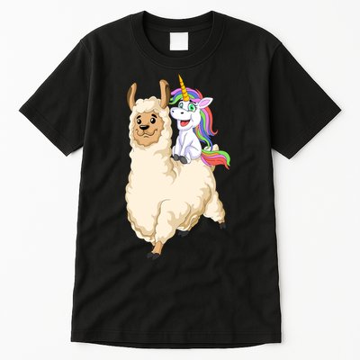 Unicorn Riding Llama Tall T-Shirt