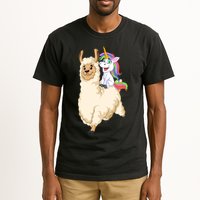 Unicorn Riding Llama Tall T-Shirt