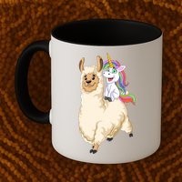Unicorn Riding Llama Mug