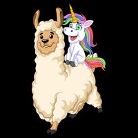 Unicorn Riding Llama Drawstring Bag