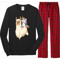 Unicorn Riding Llama Long Sleeve Pajama Set