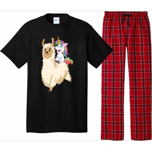 Unicorn Riding Llama Pajama Set