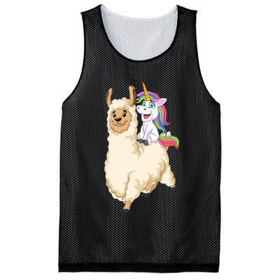 Unicorn Riding Llama Mesh Reversible Basketball Jersey Tank