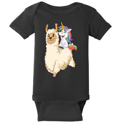 Unicorn Riding Llama Baby Bodysuit