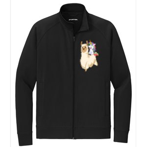 Unicorn Riding Llama Stretch Full-Zip Cadet Jacket