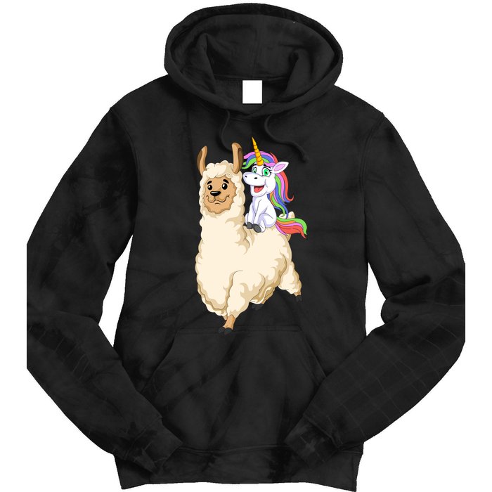 Unicorn Riding Llama Tie Dye Hoodie