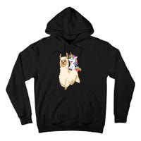 Unicorn Riding Llama Tall Hoodie