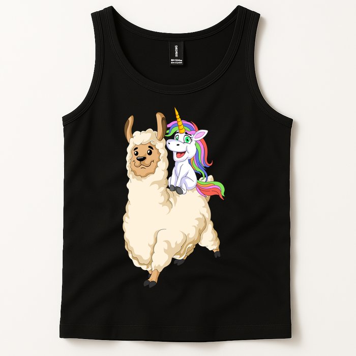 Unicorn Riding Llama Tank Top