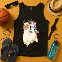 Unicorn Riding Llama Tank Top