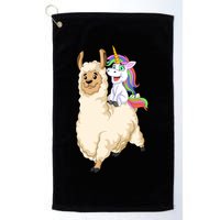 Unicorn Riding Llama Golf Towel